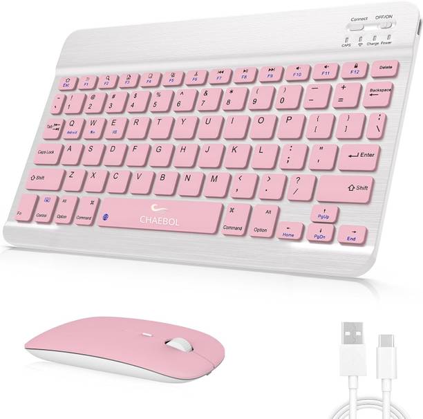 Chaebol Rechargeable Bluetooth Keyboard and Mouse Combo, Wireless Keyboard Mouse Set Bluetooth, Wireless Laptop-size Laptop Keyboard Compatible with Tablet, Desktop, iPad, Laptop