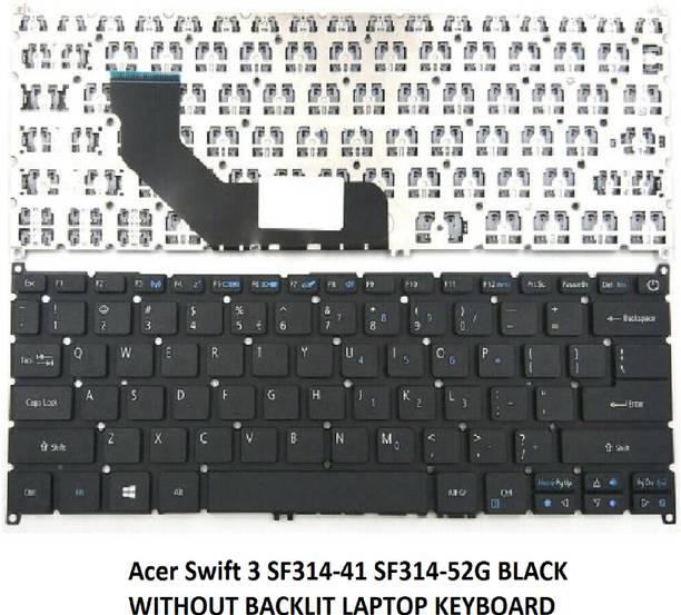 SOLUTIONS-365 COMPATIBEL KEYBOARD FOR ACER SWIFT 3 SF314-41 SF314-52G WITHOUT BACKLIT Internal Laptop-size Laptop Keyboard Compatible with Desktop, Laptop, Mac