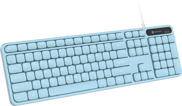 Portronics Ki-Pad 3 USB Wired Keyboard, Noise-free Typing, Large Keys, Function Hotkeys Wired USB Handheld Laptop Keyboard Compatible with Desktop, Laptop, Mac stand support,multimedia_keys,Ki-Pad 3 USB Wired Keyboard, Noise-free Typing, Large Keys, Function Hotkeys
