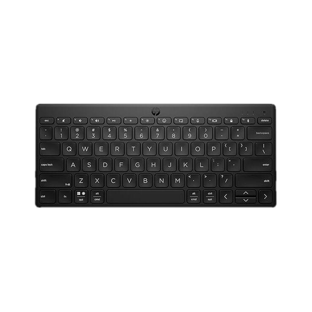 HP 350 Compact Multi-Device Bluetooth Standard Laptop Keyboard Compatible with Desktop, Laptop, Tablet, iPad, Mac connectivity (upto 3 devices) with 2 years battery life