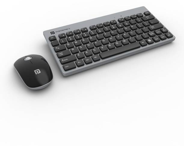 Portronics POR 374 Key2 Combo with 2.4 GHz USB Receiver,Silent Keystrokes,1200 DPI Optical Wireless Laptop-size Laptop Keyboard Compatible with Desktop, Laptop, Mac Tracking,Compact Design,Multimedia Keys for PC, Laptop & USB Supported Devices