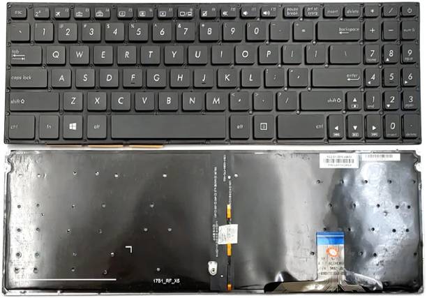 SOLUTIONS-365 COMPATIBLE LAPTOP KEYBOARD FOR ASUS N580 WITH BACKLIT BLACK US Internal Laptop-size Laptop Keyboard Compatible with Desktop, Laptop, Mac