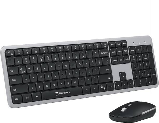 Portronics Key4 Combo Full-Size Wireless Keyboard & Mouse Combo with Numpad,2.4Ghz Receiver Combo Set