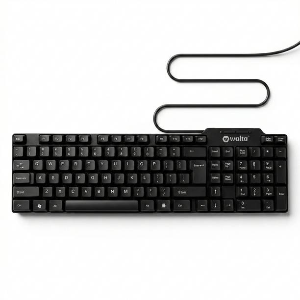walta Keyon Full Size USB Office Keyboard: Silent Typing & Spill Resistant Wired USB Standard Laptop Keyboard Compatible with Laptop, Desktop