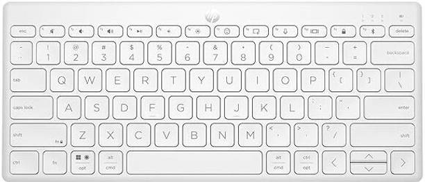 HP 350 Compact Multi-Device Bluetooth Standard Multi-device Keyboard Compatible with Desktop, Laptop, Tablet, iPad, Mac connectivity (upto 3 devices) with 2 years battery life
