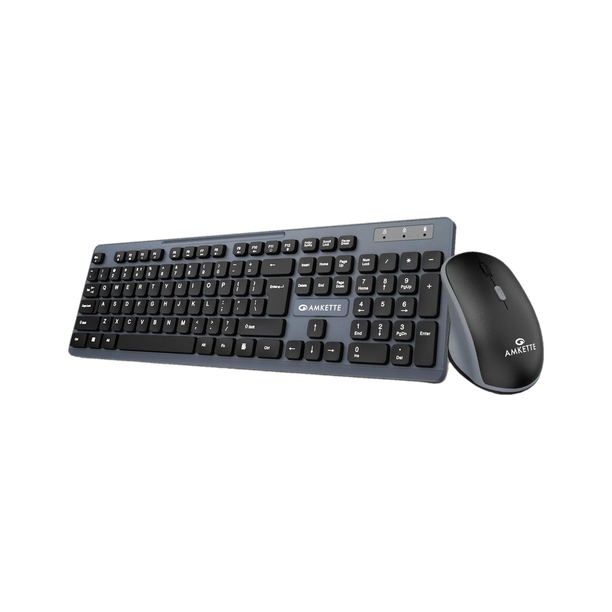 AMKETTE Primus NXT Wireless Keyboard & Mouse Combo, 2.4GHz, 3200 DPI, Silent Keys Wireless Standard Laptop Keyboard Compatible with Desktop, Laptop, Mac
