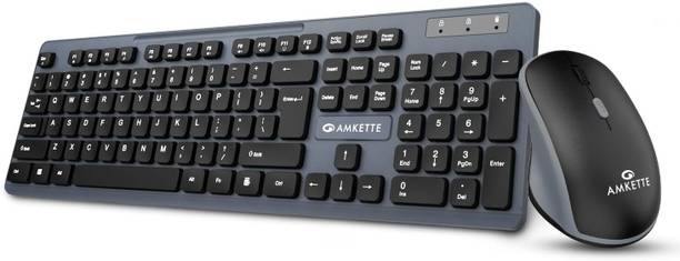 AMKETTE Primus NXT Wireless Keyboard & Mouse Combo, 2.4GHz, 3200 DPI, Silent Keys Wireless Standard Laptop Keyboard Compatible with Desktop, Laptop, Mac