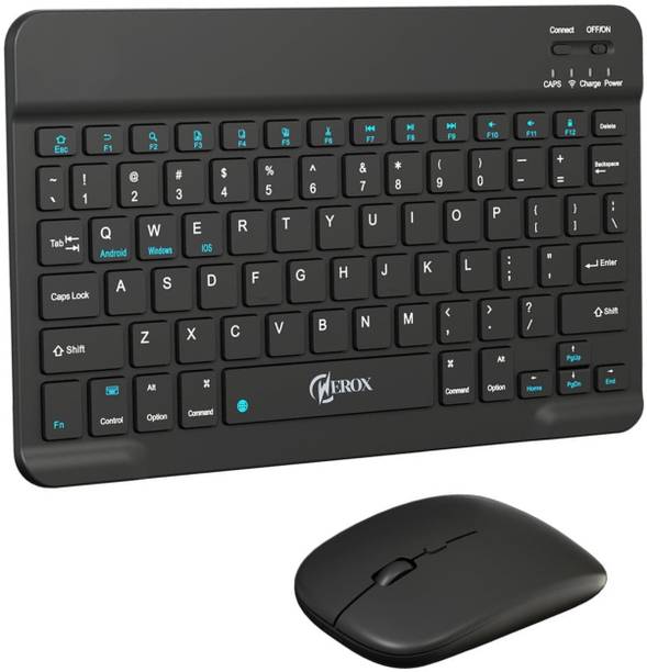 WEROX Bluetooth Rechargeable Wireless Keyboard and Mouse Combo Wireless, Bluetooth Handheld Laptop Keyboard Compatible with Desktop, iPad, Laptop, Tablet