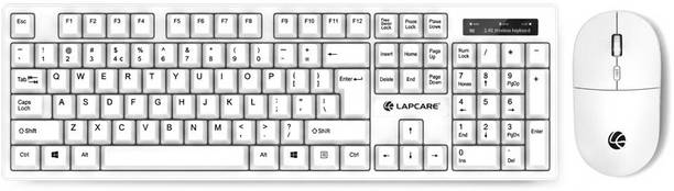 LAPCARE WL-102 White Wireless Standard Desktop Keyboard Compatible with Desktop, Laptop
