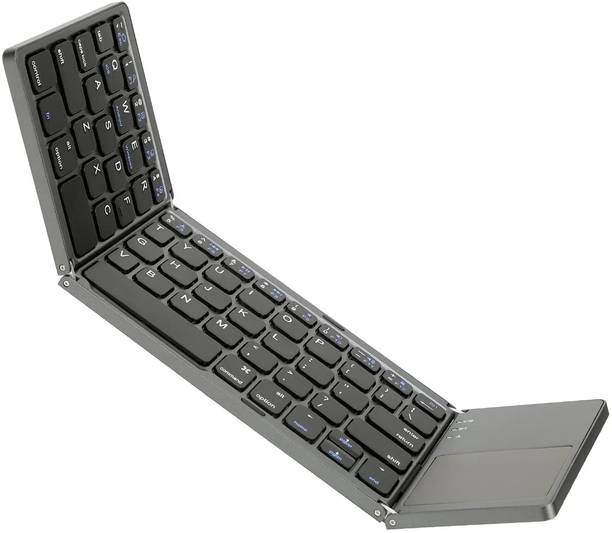 VOOCME Tri-Folding Portable Wireless mini Keyboard with Touchpad Bluetooth Handheld Multi-device Keyboard