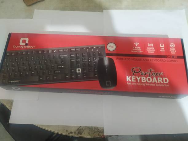 Quantron QKB -20, WIRLESS MOUSE AND KEYBOARD COMBO 2.4 GHZ. Wireless Standard Multi-device Keyboard Compatible with Desktop, Laptop, Mac Easy to Use,Plug and Play,Quick, Comfy Durable body