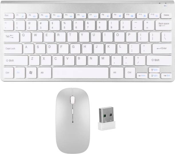 Cpixen Smart Wireless Keyboard Mouse Kit, Silent Button Compact Wireless Key Mouse Set Wireless Standard Laptop Keyboard Compatible with Desktop, Laptop, Mac