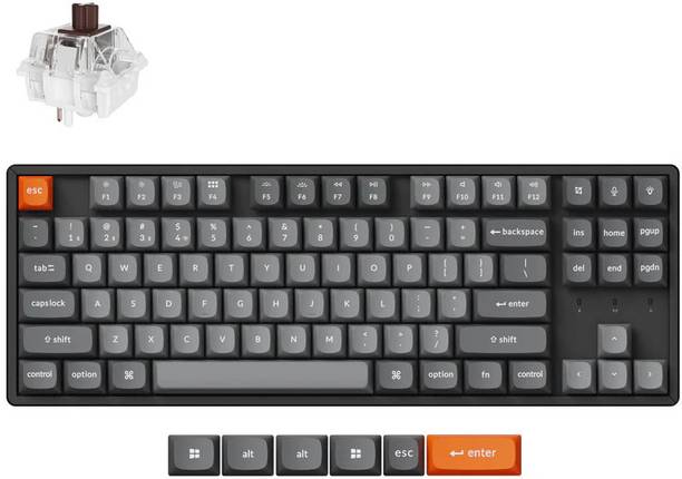 Keychron K8 Max QMK Wireless Mechanical Keyboard, Fully Assembled, RGB Backlight Aluminum Bluetooth Standard Multi-device Keyboard Compatible with Desktop, Laptop, Mac