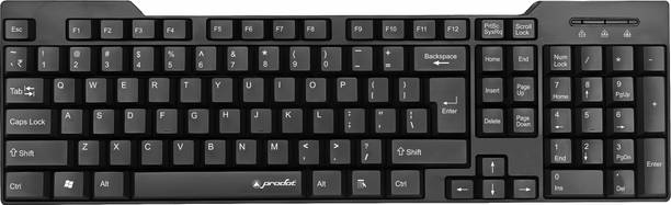 PRODOT ProSeries KB-247s USB Wired Keyboard I Plug & Play Technology I 104 Keys I Wired USB Standard Multi-device Keyboard Compatible with Desktop, Laptop, Mac