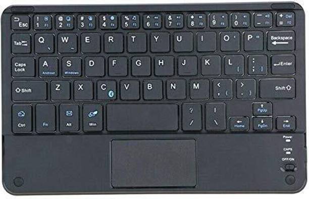 TECHGEAR Windows PC 59 Keys Ultra Slim Mini Bluetooth Keyboard with Touch Pad Panel Bluetooth Standard Multi-device Keyboard Compatible with Desktop, Laptop, Mac