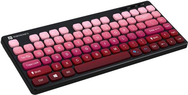 Portronics Bubble 2.4 GHz & Bluetooth 5.0 Connectivity, Noiseless Experience Bluetooth, Wireless Handheld Multi-device Keyboard Compatible with Desktop, Laptop, Tablet, iPad, Mac