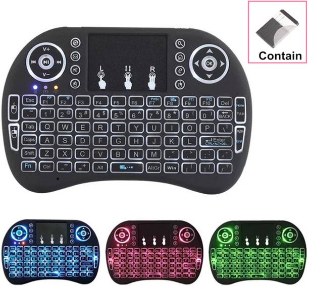 Clairbell Qwx_1418_Mini Wireless Keyboard with Touchpad Mouse, 2.4ghz Smart Connector Bluetooth Handheld Multi-device Keyboard Compatible with Desktop, Laptop, Mac