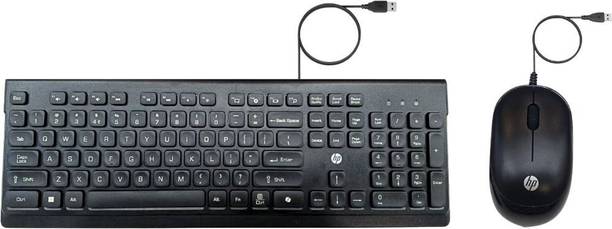 HP 115 Wired Keyboard and Mouse Combo Wired USB Standard Multi-device Keyboard Compatible with Desktop, Laptop