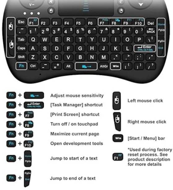 ROAR BGF_869A_hard Keyboard with Backlight Touchpad Mouse, Mini W