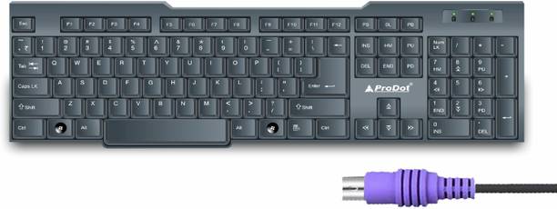 PRODOT Choice PS2 Wired Keyboard I Plug & Play Technology I 104 Keys I 10M Key Life I PS2 Standard Multi-device Keyboard