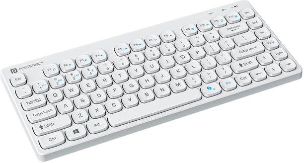 Portronics Bubble, 2.4 GHz & Bluetooth 5.0 Connectivity, Noiseless Experience Bluetooth, Wireless Handheld Multi-device Keyboard Compatible with Desktop, Laptop, Tablet, iPad, Mac