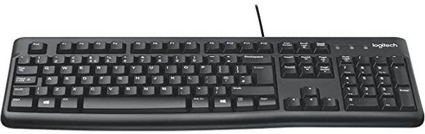 Logitech Plug and Play USB Keyboard K120 Full-Size, Spill-Resistant, Curved Space Bar Wired USB Standard Desktop Keyboard Compatible with Desktop, Laptop, Mac