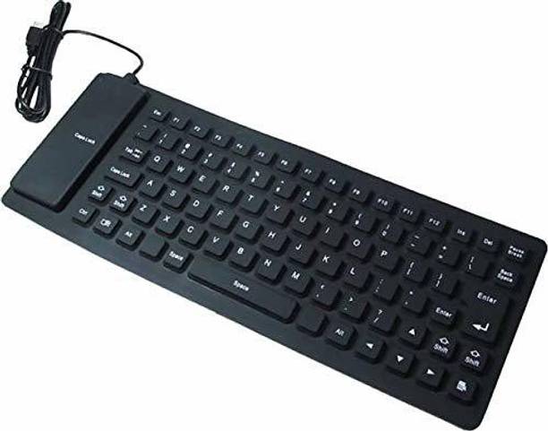ULTRABYTES Fold-able Silicone Keyboard, USB Wired Silent 85 Keys Roll Up Flexible Keyboard Wired USB Standard Multi-device Keyboard Compatible with Desktop, Laptop, Mac