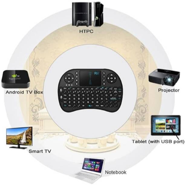 FRONY BGF_860A_Mini Wireless Keyboard with Light with Attach, Mouse for pc, Tablets Wireless Thumb-size Multi-device Keyboard Compatible with Desktop, Laptop, Mac
