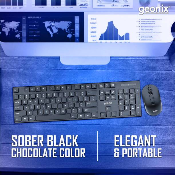 GEONIX Cocoa C1 Wireless Standard Laptop Keyboard Compatible with Desktop with Ergonomic Desktop Design