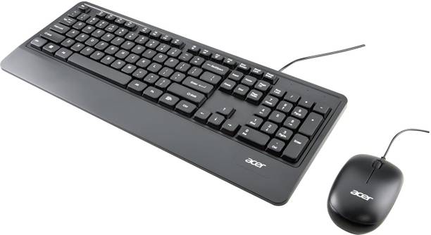 Acer Keyboard & Mouse Combo with Palm Rest Wired USB Standard Multi-device Keyboard Compatible with Desktop, Laptop