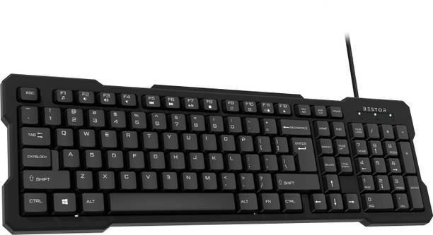 Bestor Ultra-Slim Wired Keyboard Ergonomic, Responsive & Durable for Work & Gaming Wired USB Standard Multi-device Keyboard Compatible with Desktop, Laptop, Mac