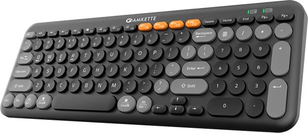 AMKETTE Optimus XL 4 in 1 Bluetooth, Wireless Standard Multi-device Keyboard Compatible with Desktop, Laptop, Mac, Tablet