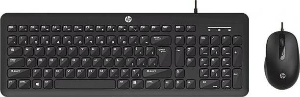 HP KM160 Wired Mouse and Keyboard Wired USB Standard Multi-device Keyboard Compatible with Desktop, Laptop, Mac