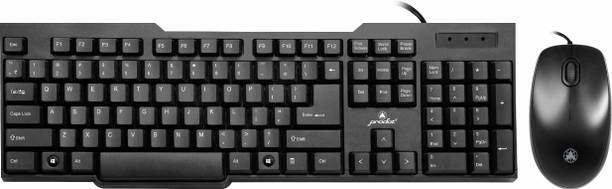 PRODOT Choice+185 Mouse & Wired USB Standard Multi-device Keyboard Compatible with Desktop, Laptop, Mac stand support