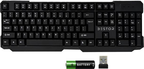 Bestor Wireless Keyboard Compact Ergonomic Design,USB Nano Receiver With AA Battery Wireless Laptop-size Laptop Keyboard Compatible with Desktop, Laptop