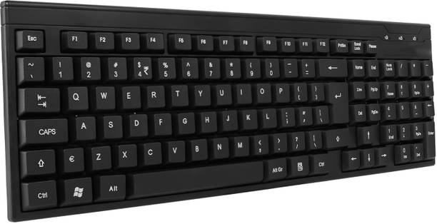 D25 Zeb-K35 USB Wired Keyboard with Rupee Key, Spill-Proof and Slim Design, 106 keys Wired USB Standard Multi-device Keyboard Compatible with Desktop, Laptop, Mac