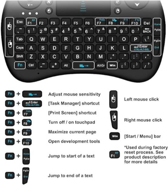 ROAR BGF_879A_hard Keyboard with Backlight Touchpad Mouse, Mini W
