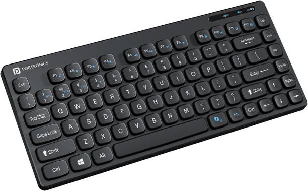 Portronics Bubble, POR1677 2.4 GHz & Bluetooth 5.0 Connectivity, Noiseless Experience Bluetooth, Wireless Handheld Multi-device Keyboard Compatible with Desktop, Laptop, Tablet, iPad, Mac Compact Size for iOS iPad Air, Pro, Mini, Android,Windows Tablets PC Smartphone