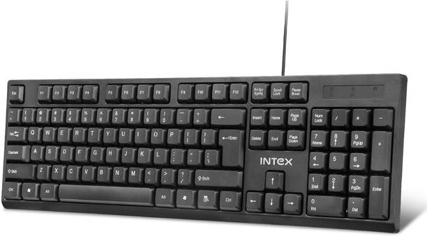 Intex Fury Wired Keyboard IT-KB335 Black Wired USB Standard Laptop Keyboard Compatible with Desktop, Laptop, Mac