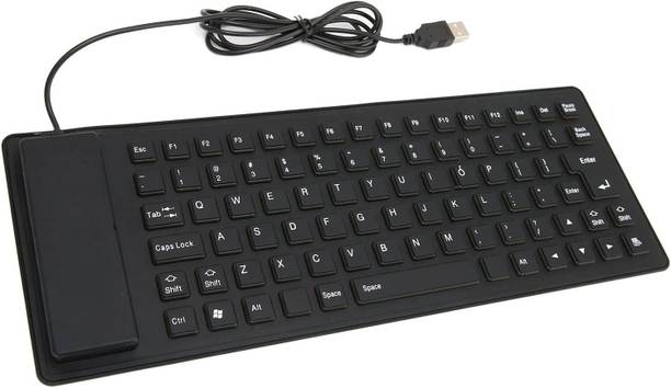 Cpixen Roll-up Silicone Keyboard, Fully Sealed Silent Soft Keyboard Wired USB, Wireless Handheld Multi-device Keyboard Compatible with Desktop, Laptop, Mac