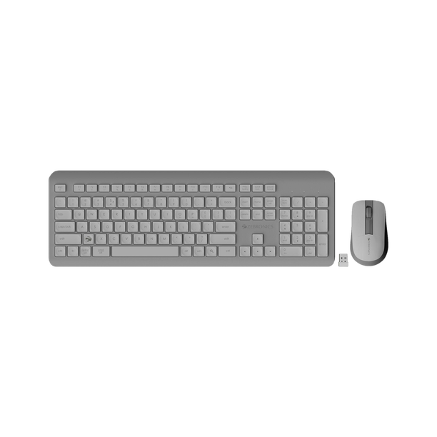 ZEBRONICS Companion 203 Wireless Standard Laptop Keyboard Compatible with Desktop, Laptop, Mac 2.4GHz Wireless, Copilot AI Key, 12 Multimedia Keys, 1600 DPI, for Windows & Mac