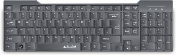 PRODOT ProSeries KB-247s USB Wired Keyboard I Plug & Play Technology I 104 Keys I Wired USB Standard Multi-device Keyboard Compatible with Desktop, Laptop, Mac