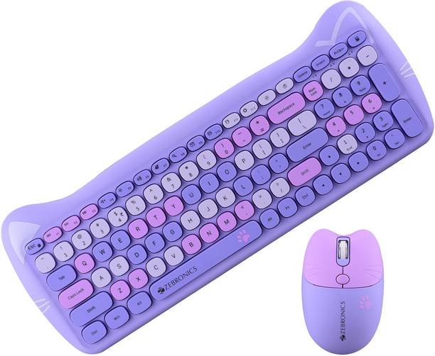 ZEBRONICS Zeb Companion 303 Wireless Standard Multi-device Keyboard Compatible with Desktop, Laptop, Mac With Multimedia Keys, Rupee key, upto 1600 DPI Mouse and
