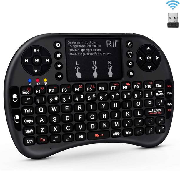Clairbell Qwx_1431_Mini Wireless Keyboard with Touchpad Mouse, 2.4ghz Smart Connector Bluetooth Handheld Multi-device Keyboard Compatible with Desktop, Laptop, Mac