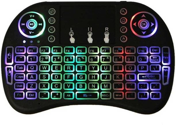 Orlov Wireless Mini Keyboard with Touchpad and LED Backlight Wireless Standard Multi-device Keyboard Compatible with Desktop, Laptop, Mac