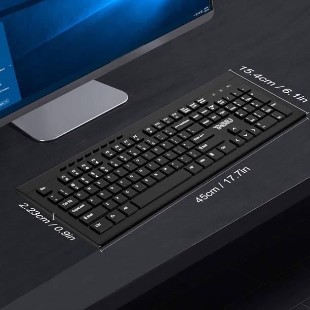 Astrill Ergonomic Wireless Computer Keyboard Full Size PC Keyboard with Numeric Keypad Wireless Laptop-size Multi-device Keyboard Compatible with Desktop, Laptop, Tablet