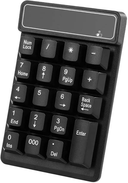VOOCME 2.4Ghz Wireless Numeric Keypad Mechanical Feel Number Pad Keyboa 19 Keys Wireless Laptop-size Multi-device Keyboard