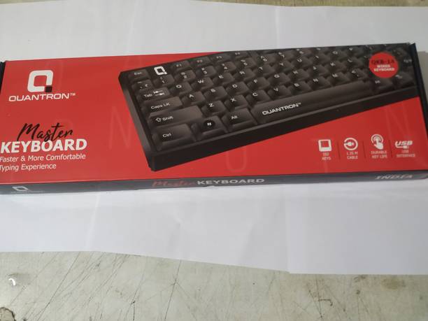 Quantron QKB -14 WIRED USB KEYBOARD Wired USB Standard Multi-device Keyboard Compatible with Desktop, Laptop, Mac Easy to Use,Plug and Play,Quick, Comfy Durable body