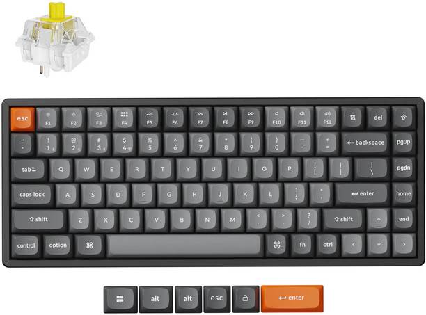 Keychron K2 Max QMK Wireless Mechanical Keyboard/Fully Assembled/Aluminum /Super Banana Bluetooth Standard Multi-device Keyboard Compatible with Desktop, Laptop, Mac