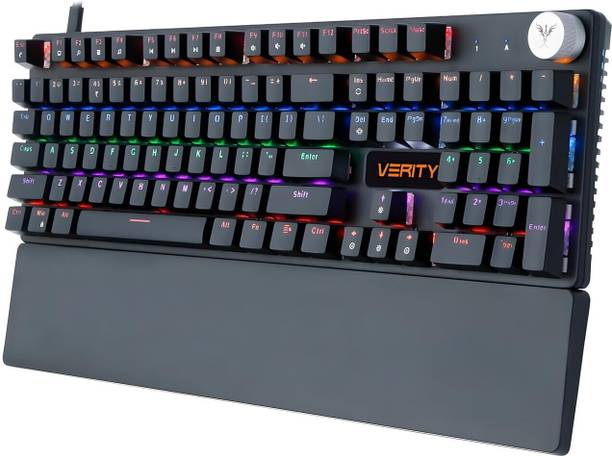 Verity Onyx RGB Mechanical Keyboard Wired USB Standard Multi-device Keyboard Compatible with Desktop, Laptop, Mac